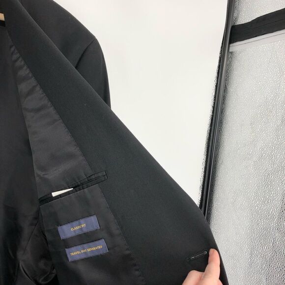 🆕 STAFFORD Travel Suit Jacket Classic Fit Black NWT - Picture 11 of 13